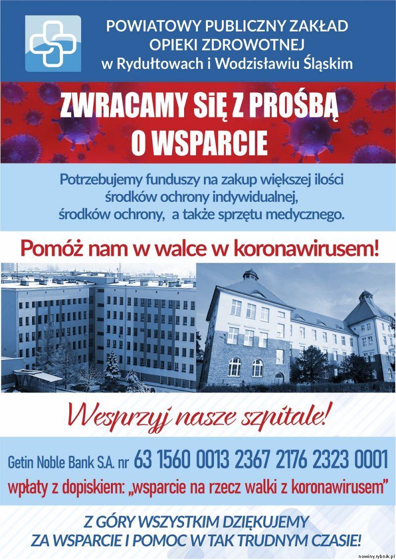 Szpitale w Wodzisławiu Śląskim i Rydułtowach potrzebują wsparcia finansowego, by przetrwać  / Materiały prasowe