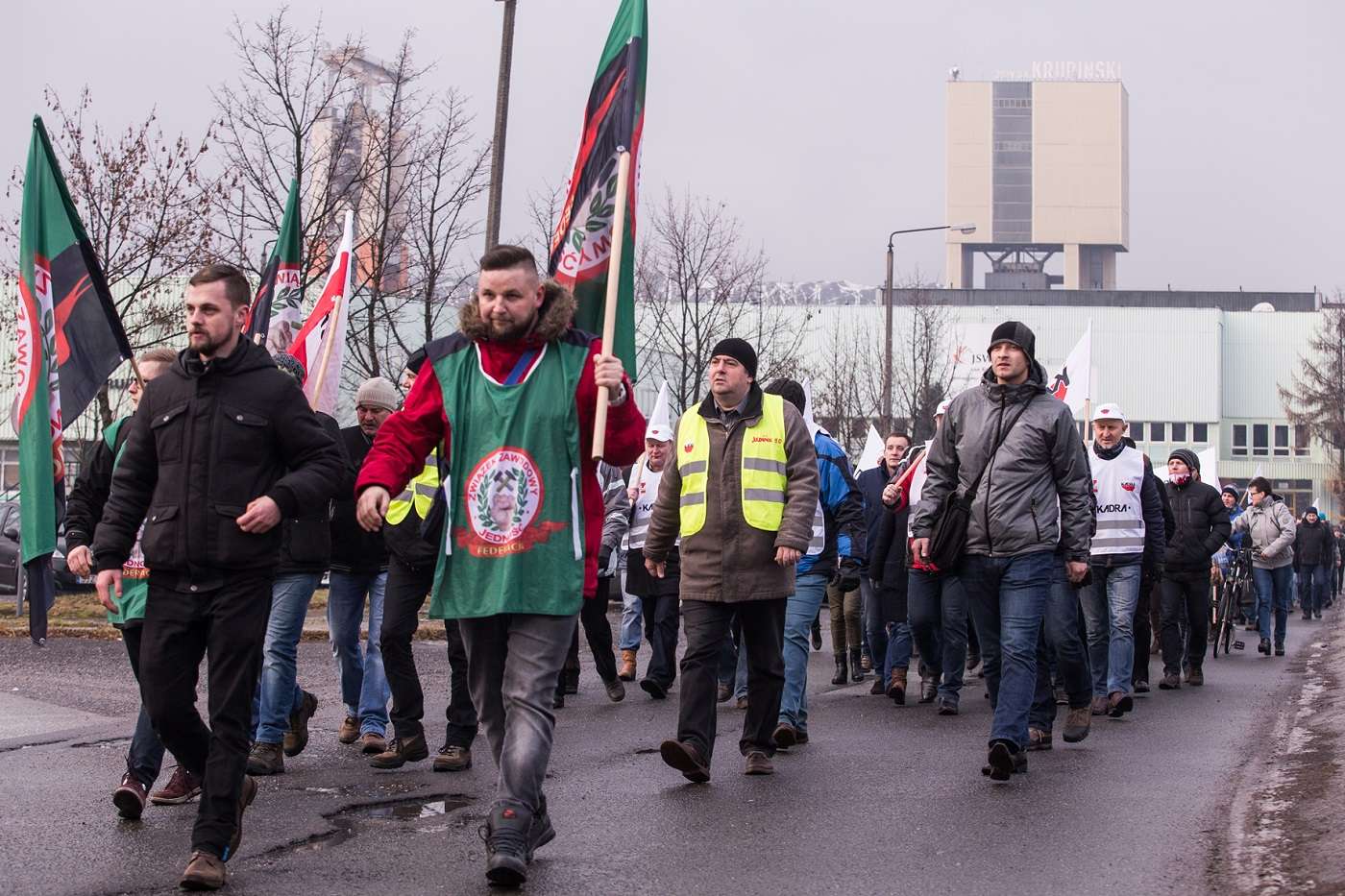 Dominik Gajda Górnicy wielokrotnie protestowali w obronie kopalni Krupiński 